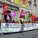 Mobilització davant el palau de la generalitat.