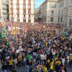 Imatge de la manifestacio a plaça Sant Jaume