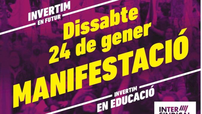Cartell manifestació 24 de gener educació